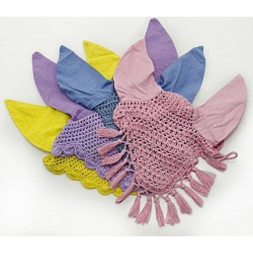 HFP crocheted ear bonnet w/tassels