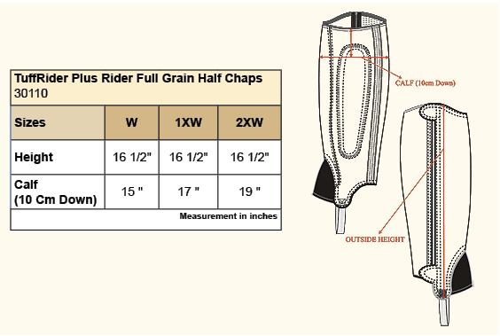 TuffRider Plus half chaps
