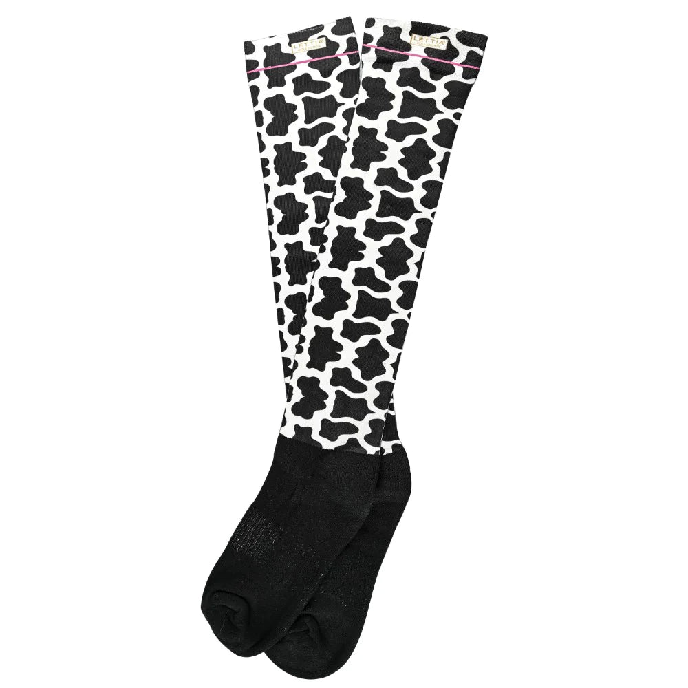 Lettia cow print padded boot sock
