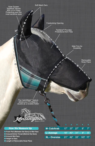 Kensington Uviator Catch fly mask w/ears and nose
