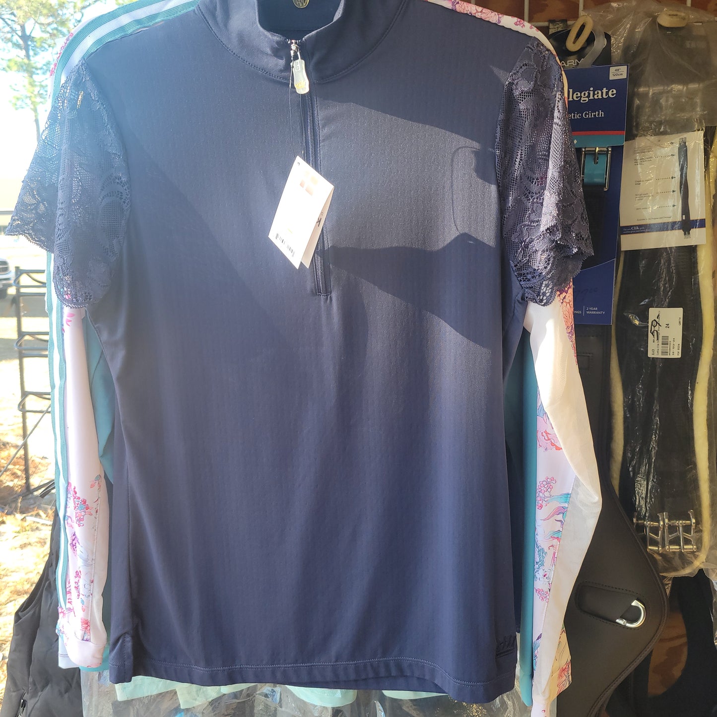 Kastel lace sleeve show shirt xs